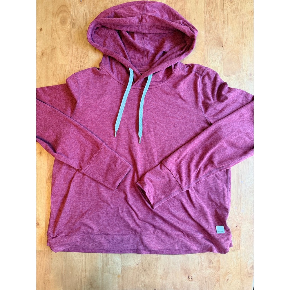 Vuori Halo Essential Hoodie Burgundy Heathered Pullover Activewear Women M 637